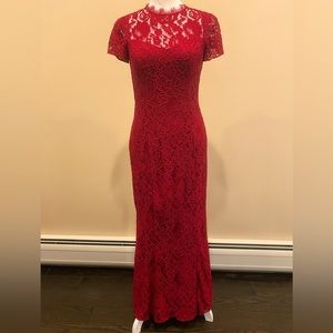Maroon lace gown